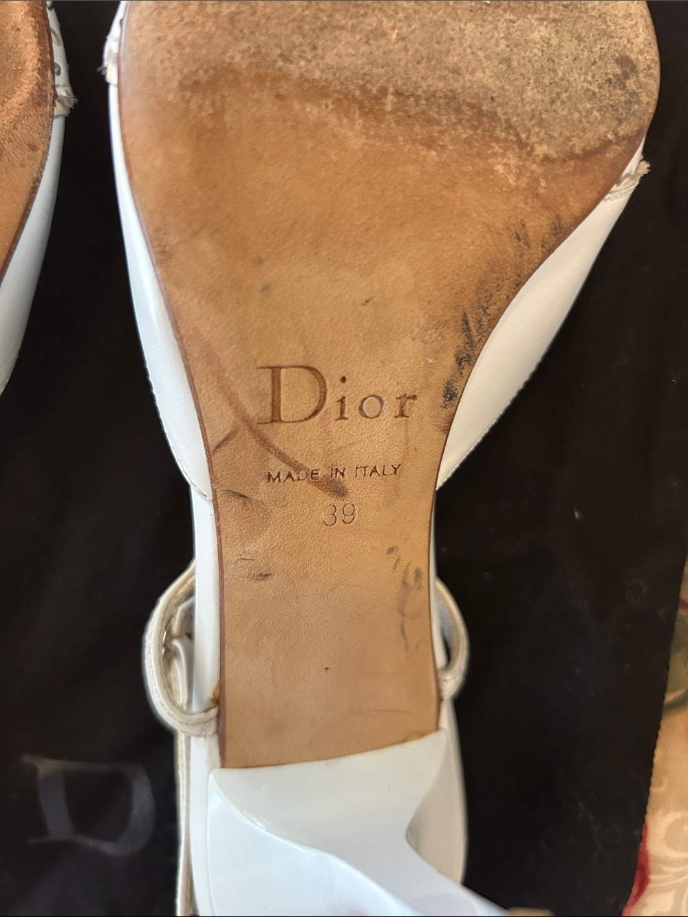 Dior White Pointed-Toe Studded Slingback Heels vintage - Picture 5 of 9